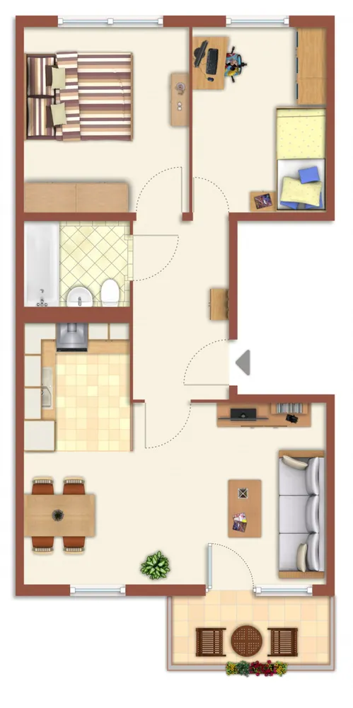 3 Zimmer Wohnung mit 57 m² in Halle (Saale) – Bild 2