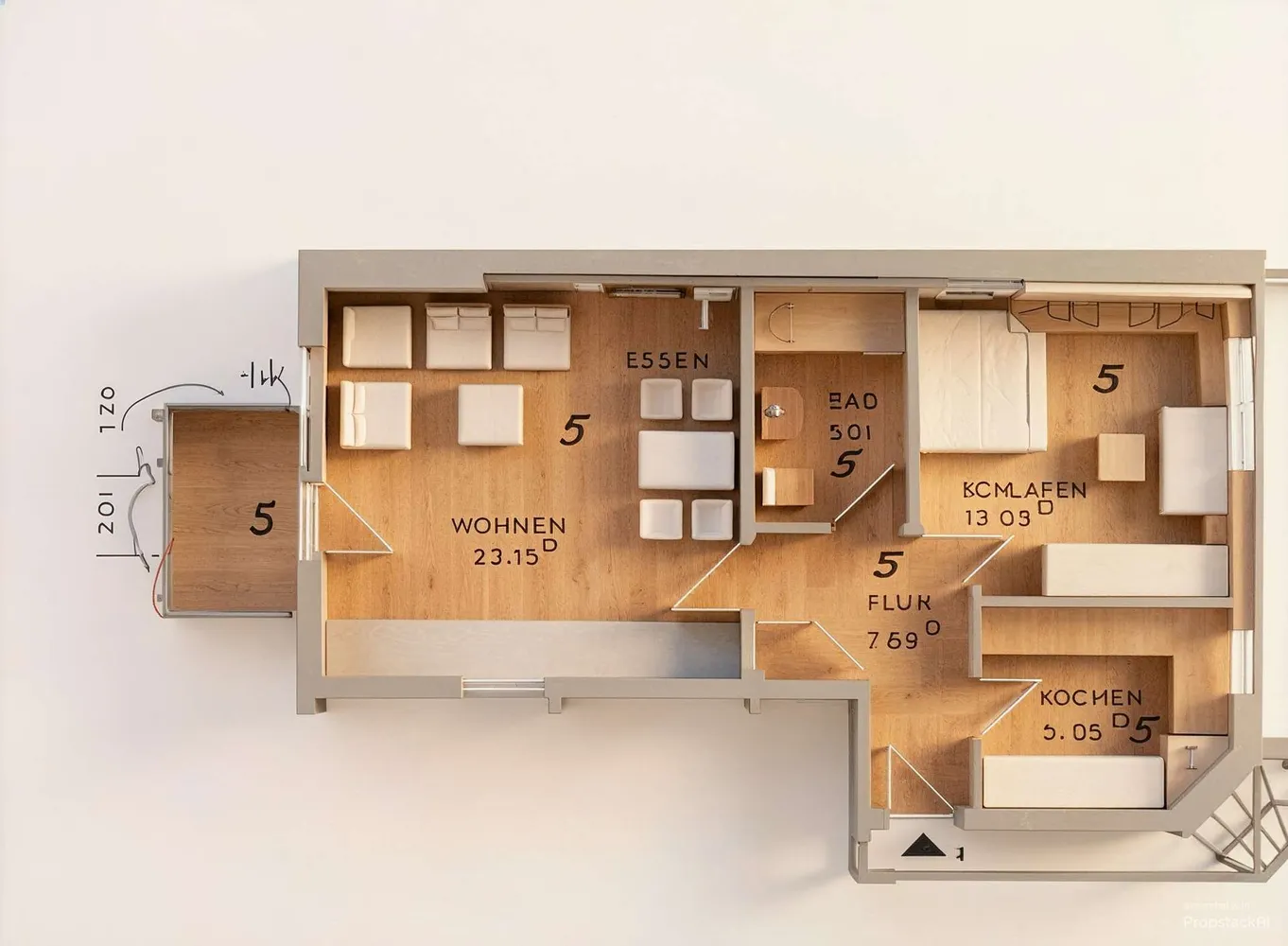 2 Zimmer Wohnung mit 57 m² in Köln – Bild 2
