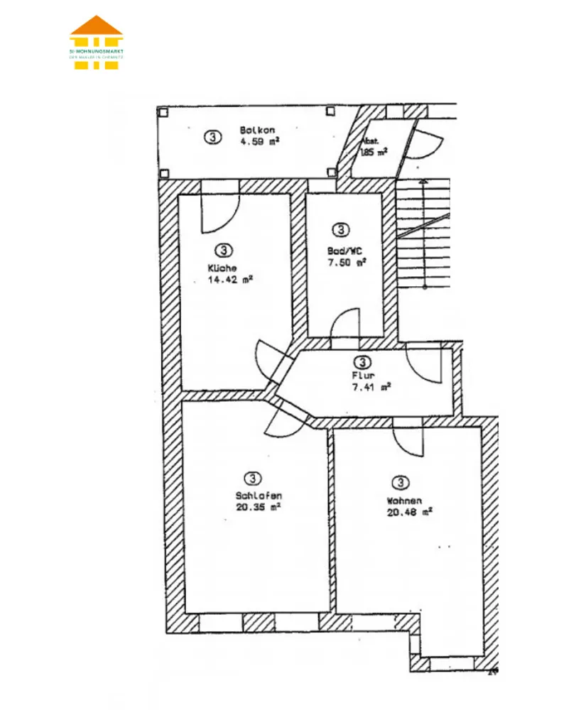 2 room apartment with 75 m² in Limbach-Oberfrohna – Photo 2
