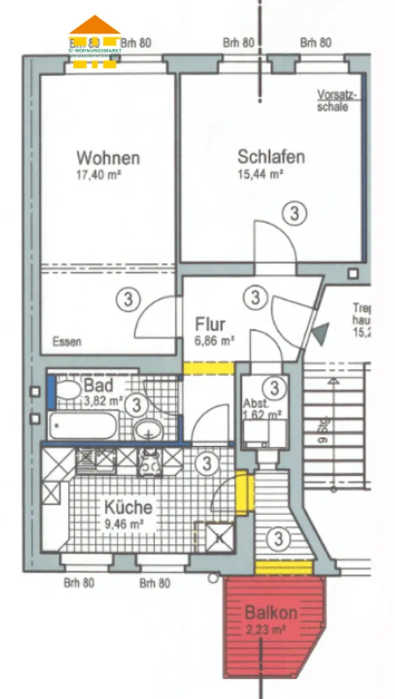 2 Zimmer Wohnung mit 57 m² in Chemnitz – Bild 2