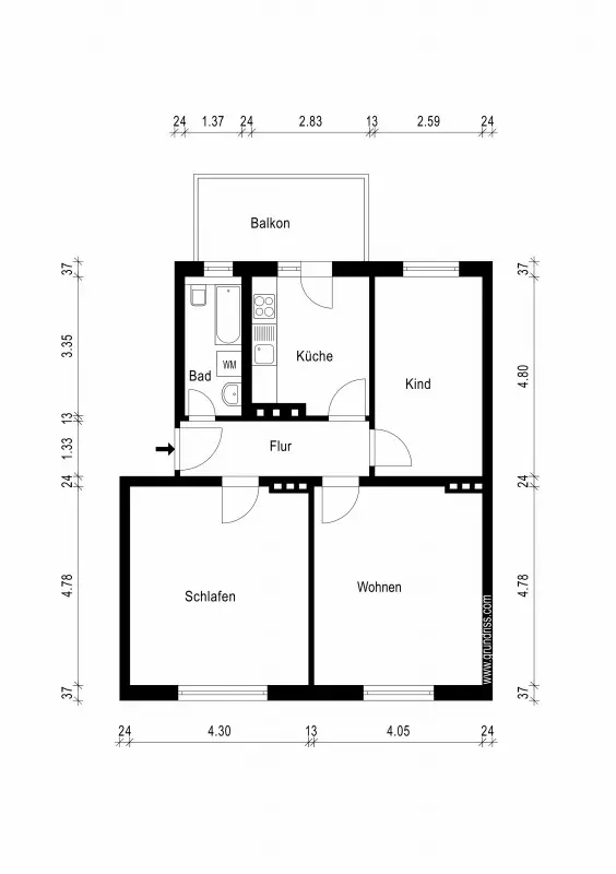 3 room apartment with 74 m² in Magdeburg – Photo 3