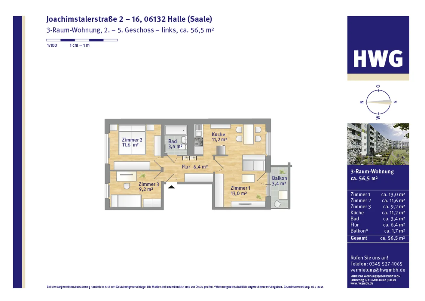 3 Zimmer Wohnung mit 57 m² in Halle (Saale) – Bild 5