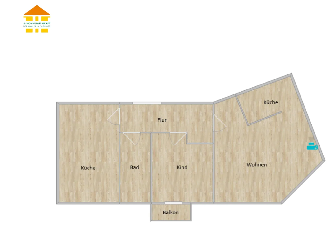 3 room apartment with 65 m² in Chemnitz – Photo 2