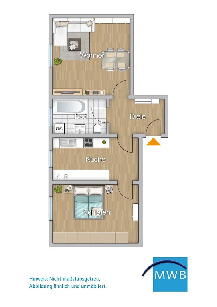 2 Zimmer Wohnung mit 53 m² in Mülheim an der Ruhr – Bild 2