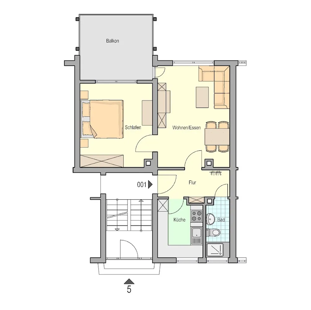 2 Zimmer Wohnung mit 46 m² in Stuttgart – Bild 2