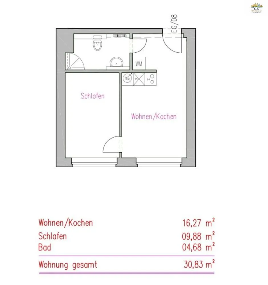 2 Zimmer Wohnung mit 31 m² in Dresden – Bild 2
