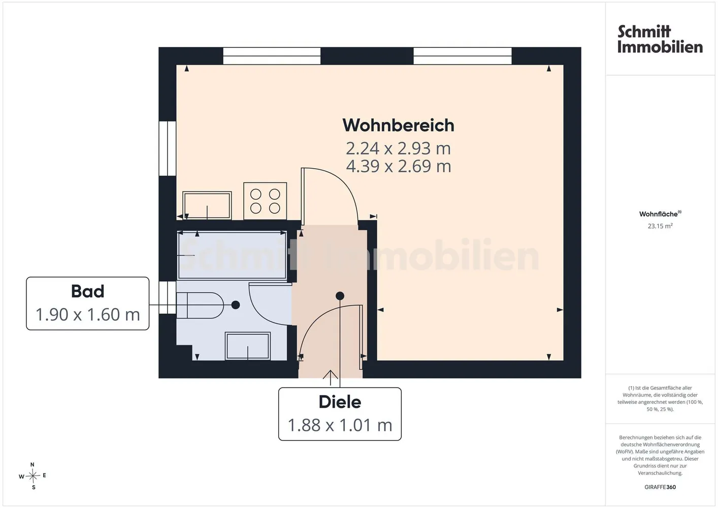 1 Zimmer Wohnung mit 23 m² in Frankfurt am Main – Bild 5