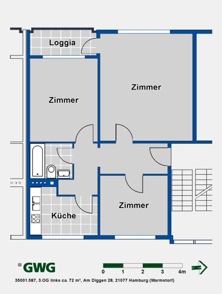 3 Zimmer Wohnung mit 72 m² in Hamburg – Bild 5