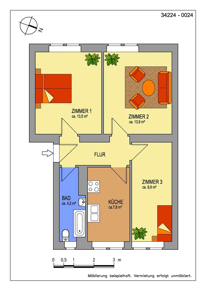 3 Zimmer Wohnung mit 52 m² in Berlin – Bild 2