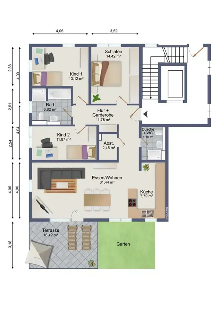4 Zimmer Wohnung mit 106 m² in Wiesbaden – Bild 2