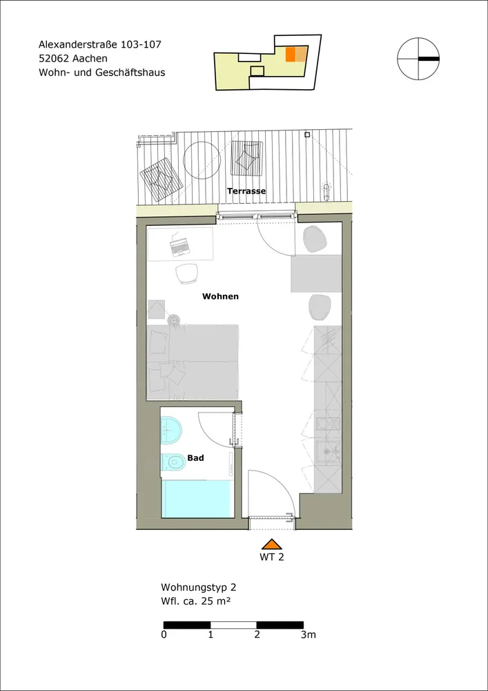 1 Zimmer Wohnung mit 36 m² in Aachen – Bild 9