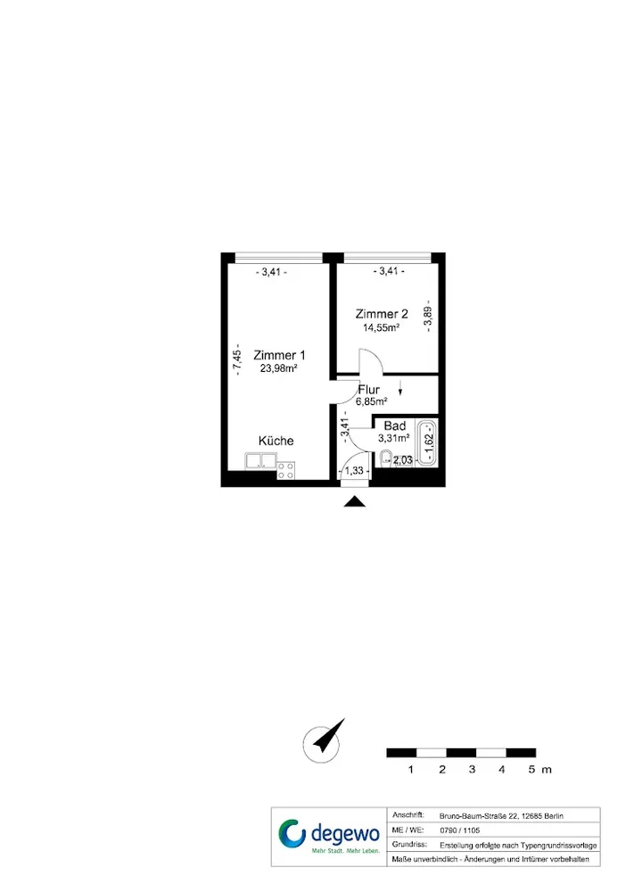 2 Zimmer Wohnung mit 47 m² in Berlin – Bild 2