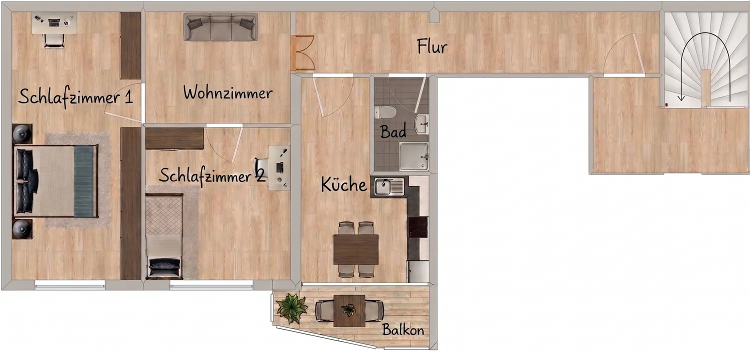 3 Zimmer Wohnung mit 65 m² in Ludwigshafen am Rhein – Bild 2