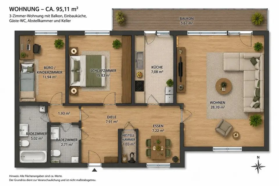 3 Zimmer Wohnung mit 67 m² in Leverkusen – Bild 8