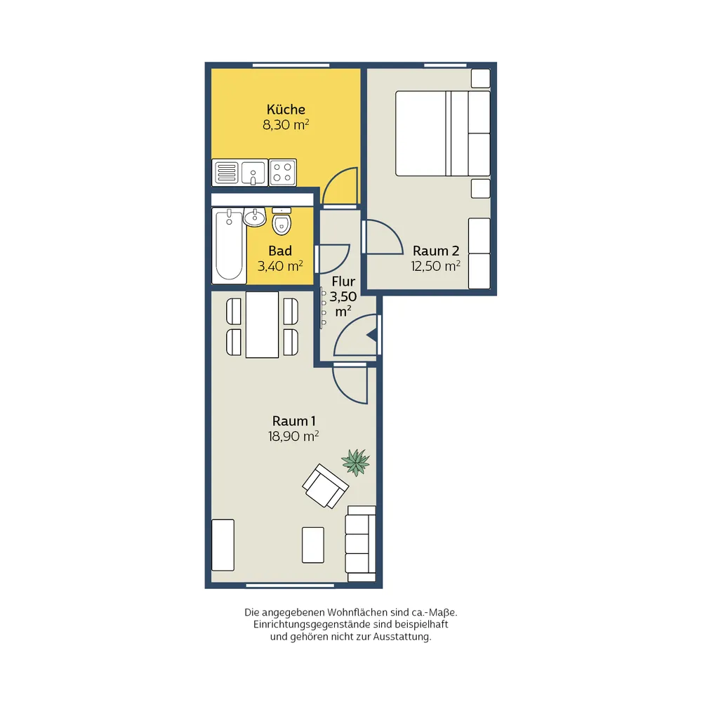 2 Zimmer Wohnung mit 45 m² in Leipzig – Bild 2