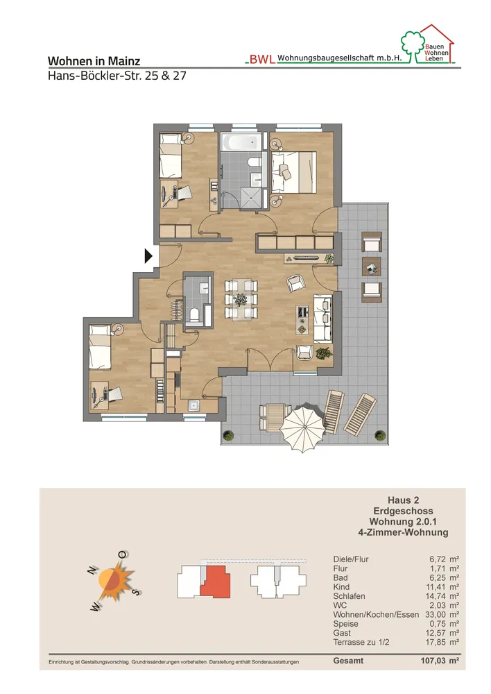 4 room apartment with 107 m² in Mainz – Photo 1
