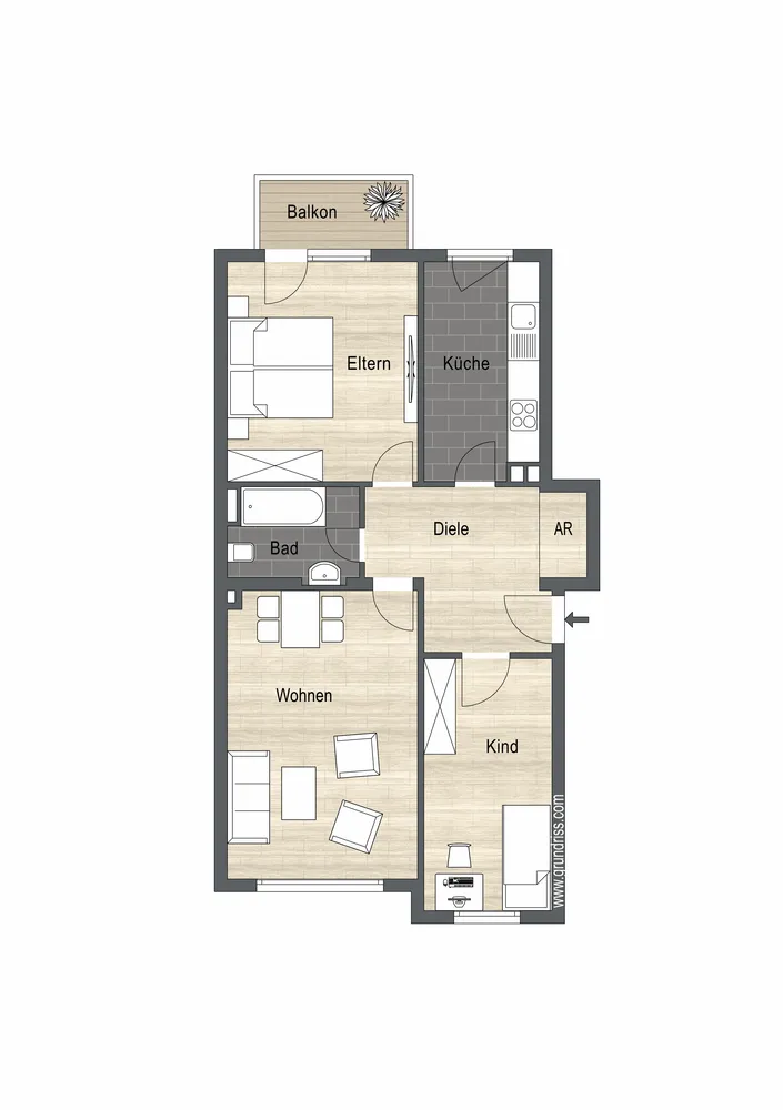 4 Zimmer Wohnung mit 70 m² in Duisburg – Bild 1