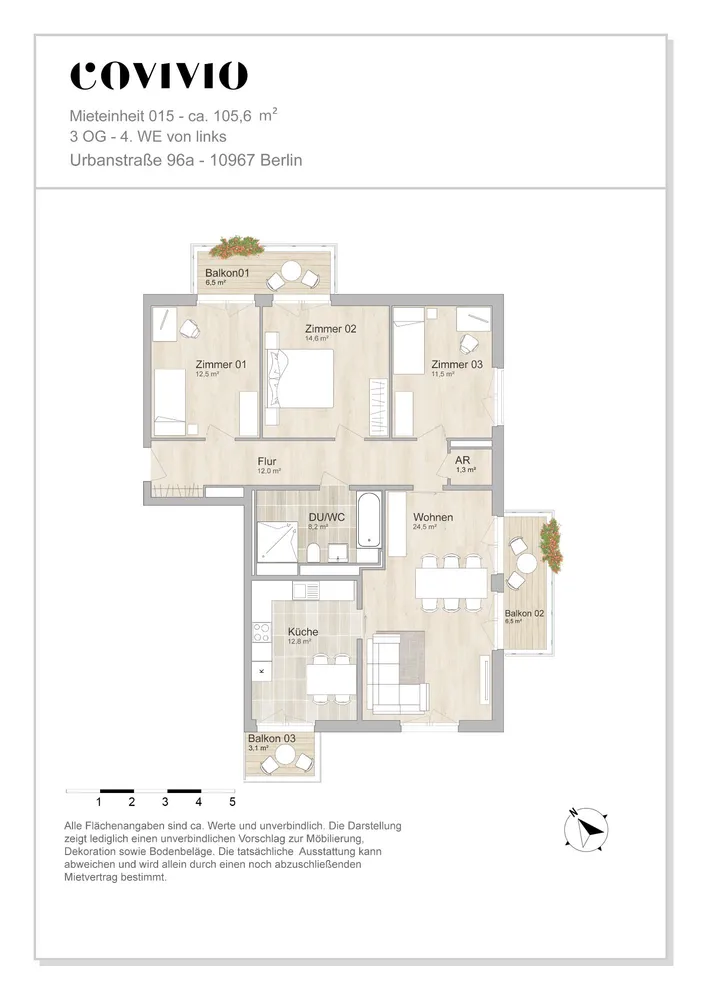 4 Zimmer Wohnung mit 106 m² in Berlin – Bild 4