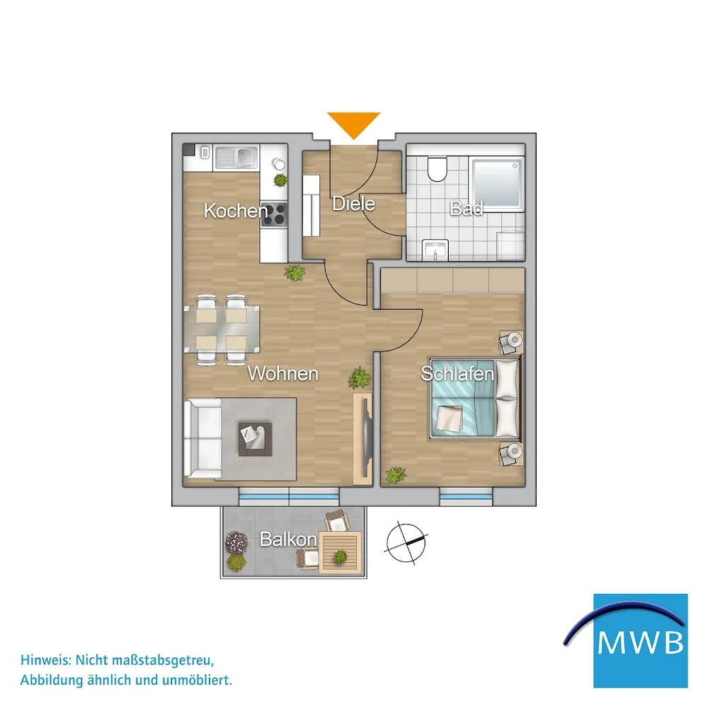 2 Zimmer Wohnung mit 54 m² in Oberhausen – Bild 2