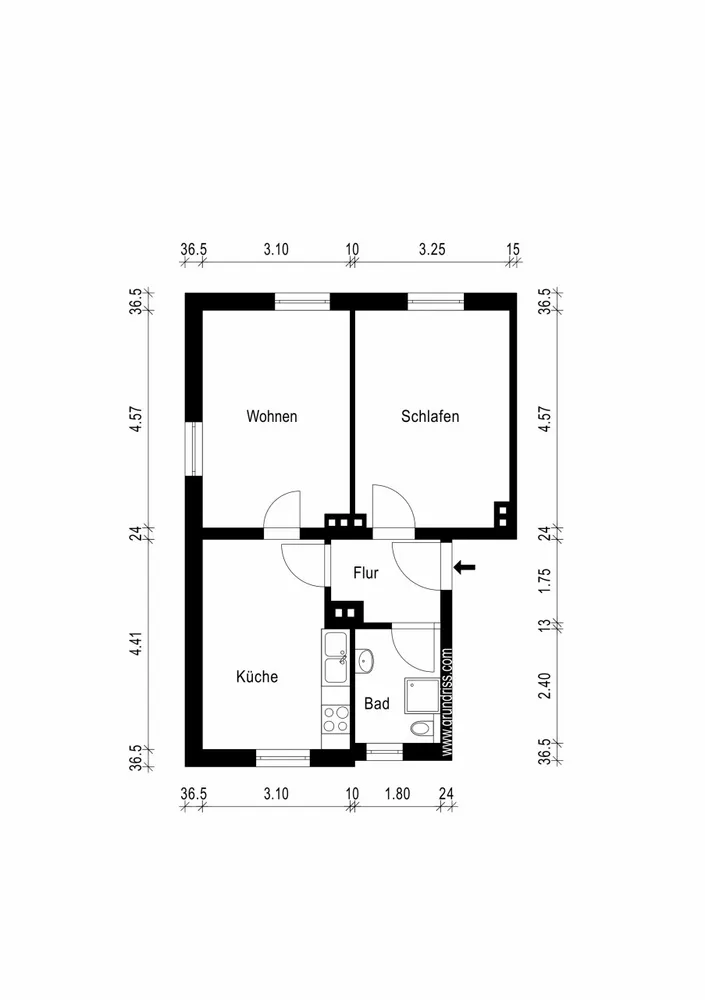 2 Zimmer Wohnung mit 49 m² in Magdeburg – Bild 3