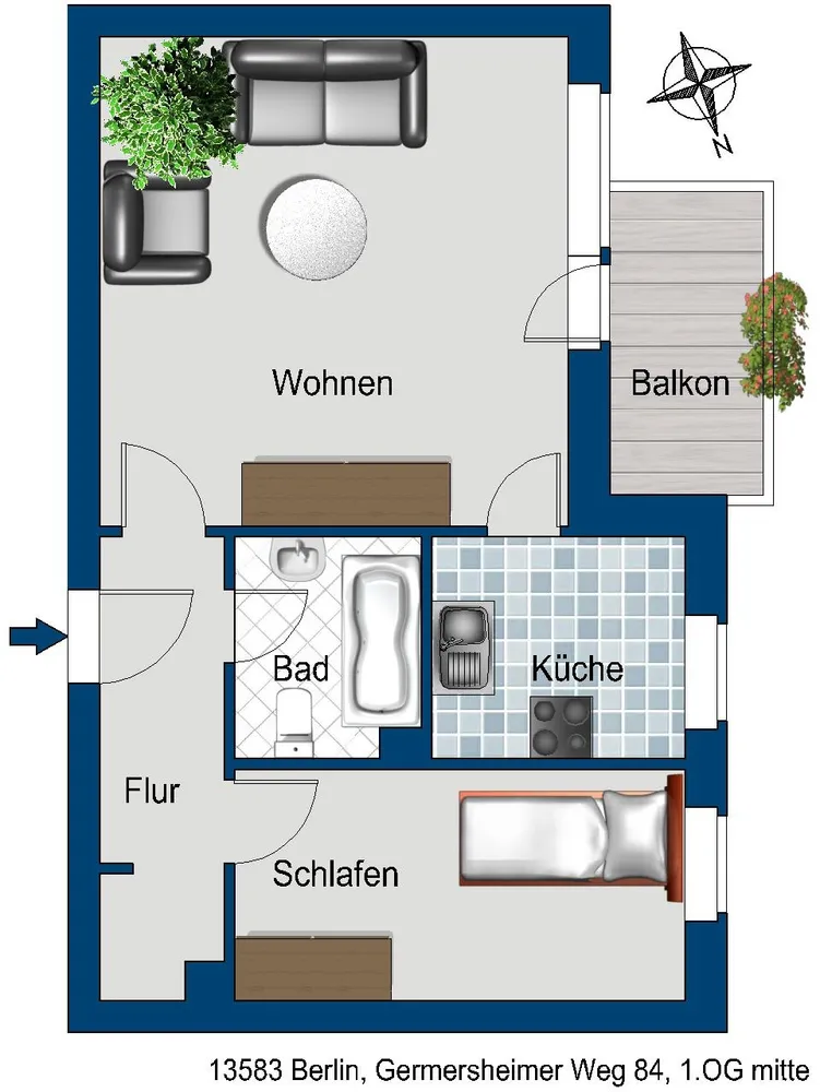 2 Zimmer Wohnung mit 47 m² in Berlin – Bild 2