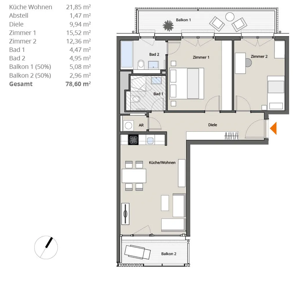 3 Zimmer Wohnung mit 79 m² in Berlin – Bild 2
