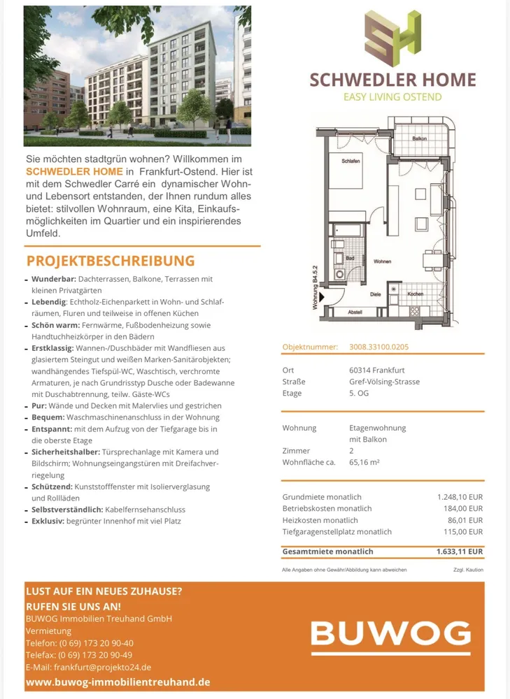 2 Zimmer Wohnung mit 65 m² in Frankfurt am Main – Bild 6