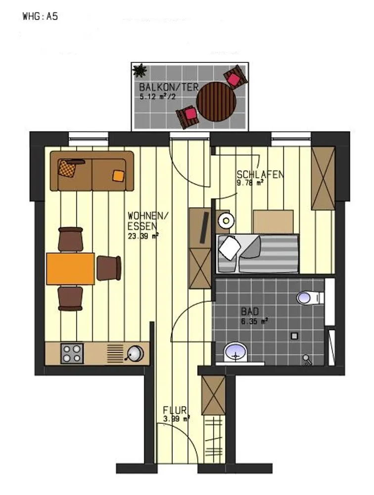 2 room apartment with 46 m² in Ludwigshafen am Rhein – Photo 1