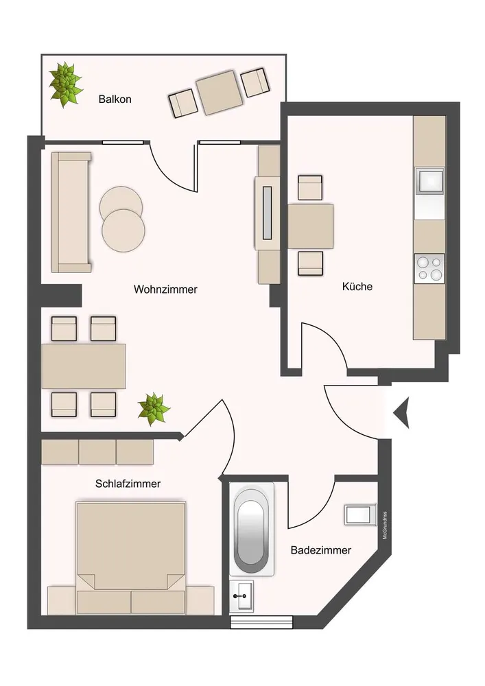 2 Zimmer Wohnung mit 55 m² in Leipzig – Bild 1