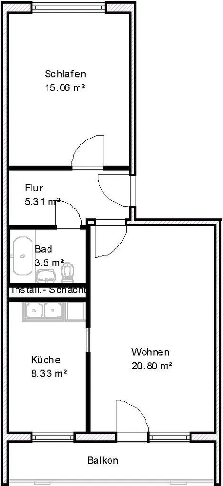 2 Zimmer Wohnung mit 55 m² in Magdeburg – Bild 2