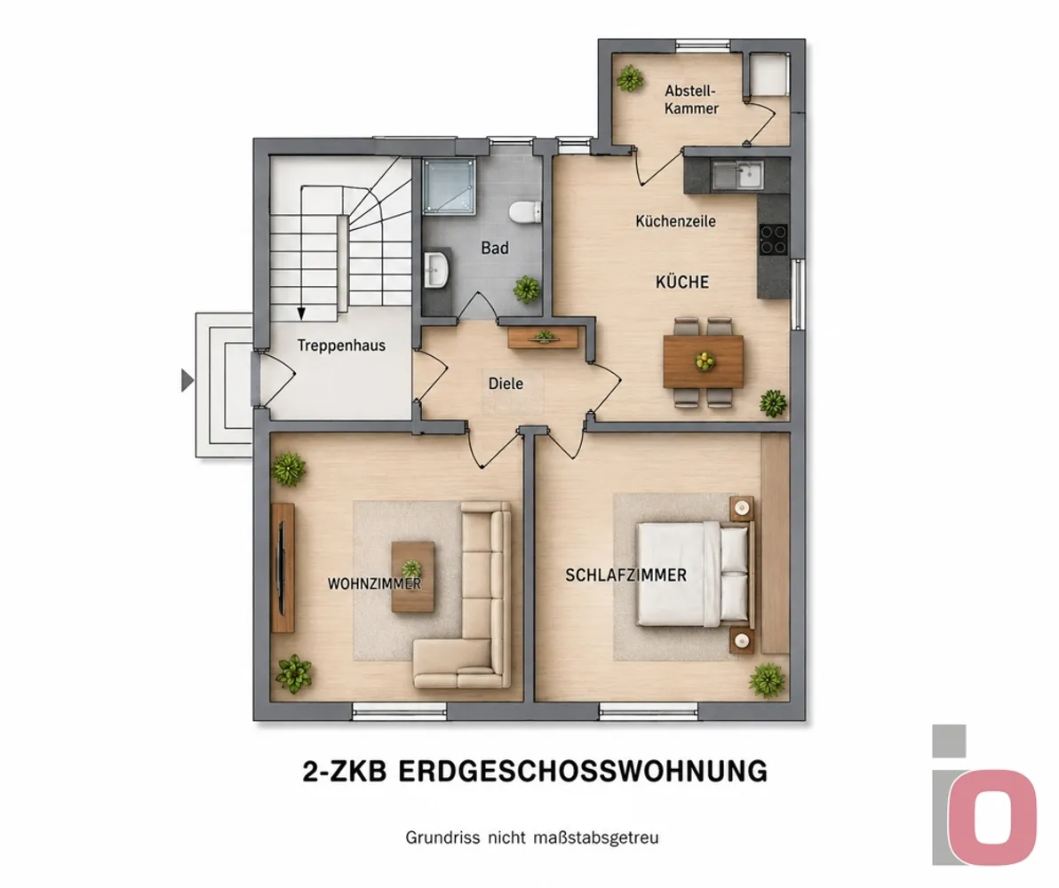 2 Zimmer Wohnung mit 55 m² in Viernheim – Bild 1