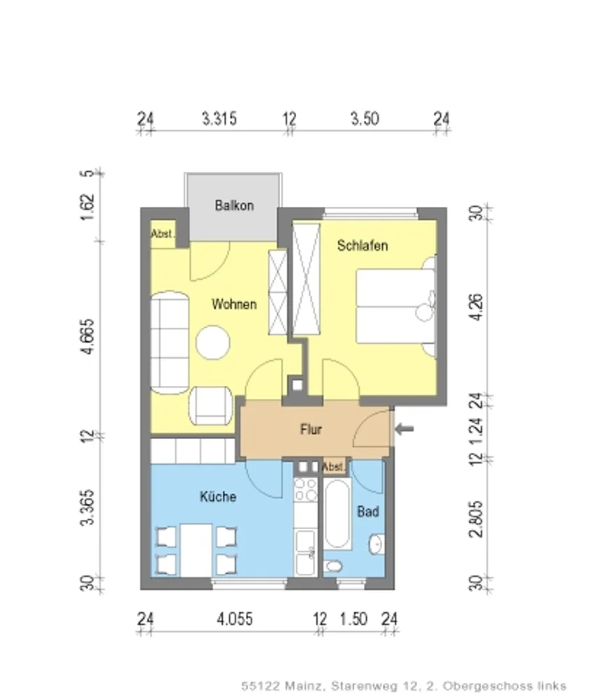 2 Zimmer Wohnung mit 48 m² in Mainz – Bild 5