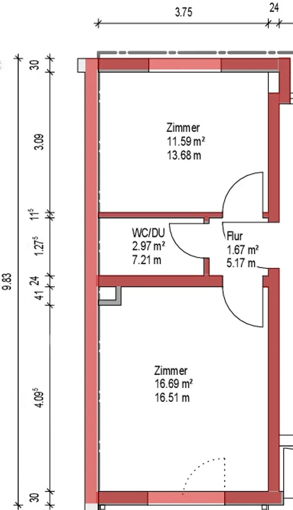 1 Zimmer Wohnung mit 33 m² in Nürnberg – Bild 7