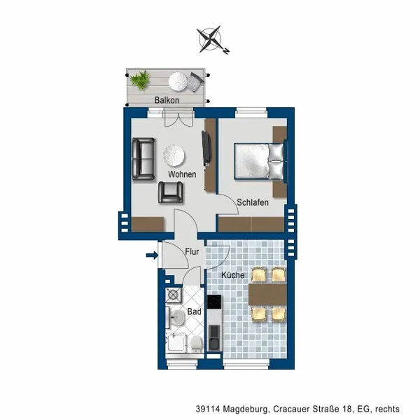 2 Zimmer Wohnung mit 47 m² in Magdeburg – Bild 5