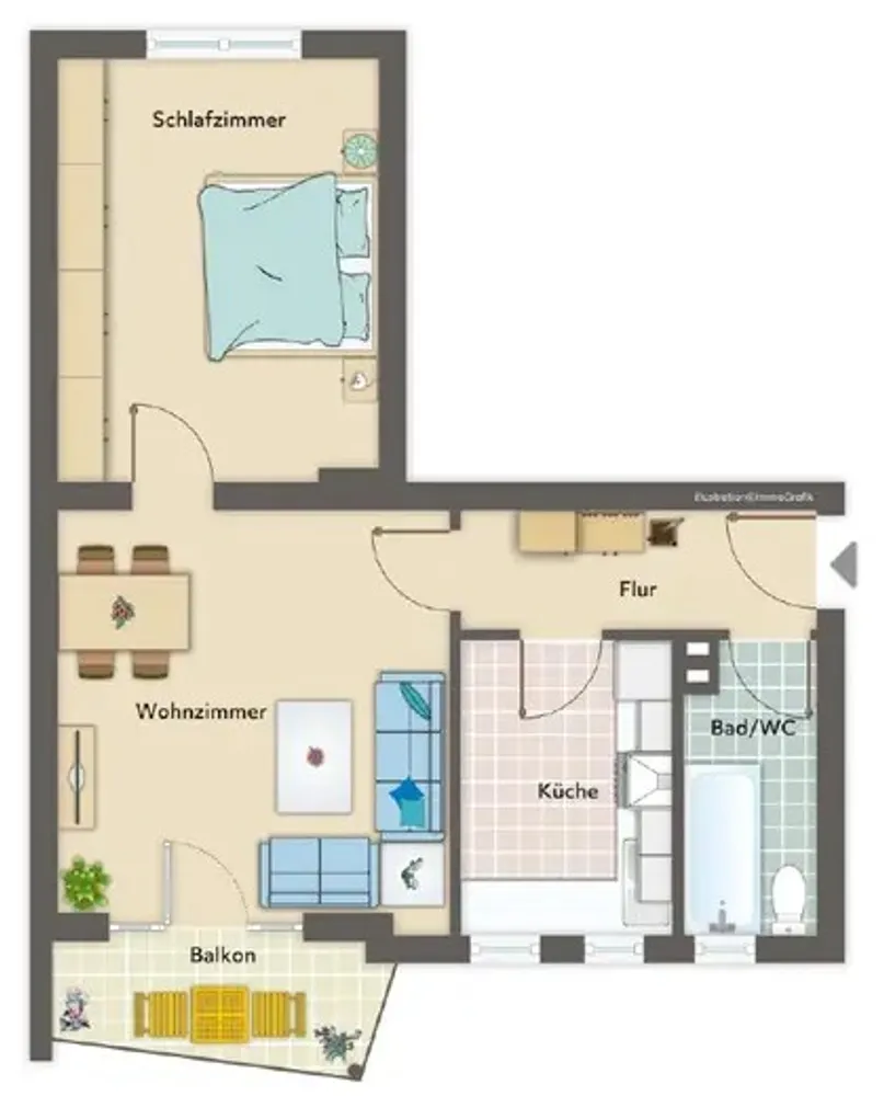 2 Zimmer Wohnung mit 50 m² in Düsseldorf – Bild 2