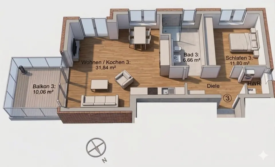 2 Zimmer Wohnung mit 63 m² in Coesfeld – Bild 5