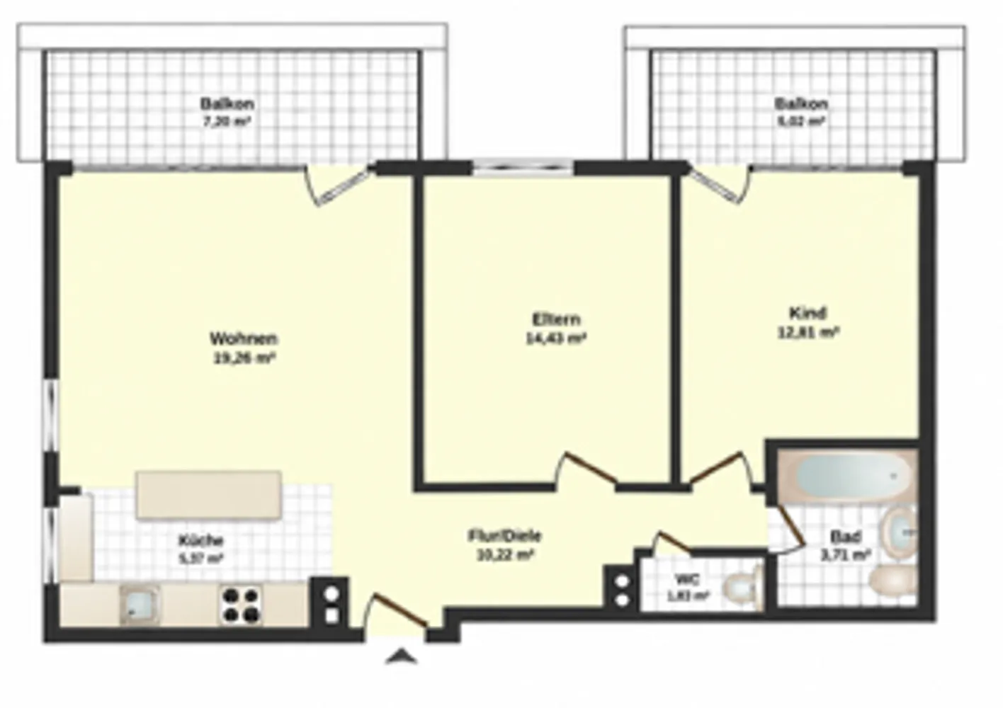 3 Zimmer Wohnung mit 72 m² in München – Bild 3