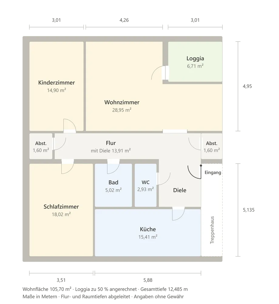 3 Zimmer Wohnung mit 106 m² in Mannheim – Bild 10