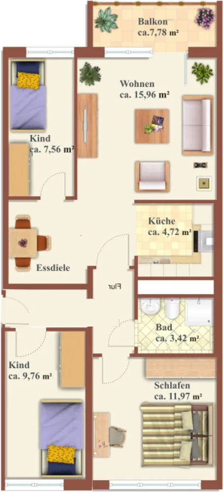 4 room apartment with 69 m² in Chemnitz – Photo 2