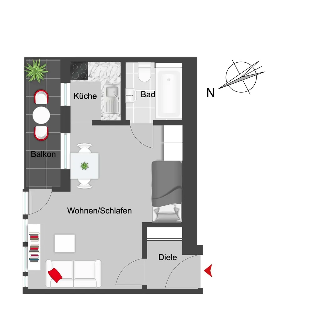 1 Zimmer Wohnung mit 37 m² in München – Bild 6