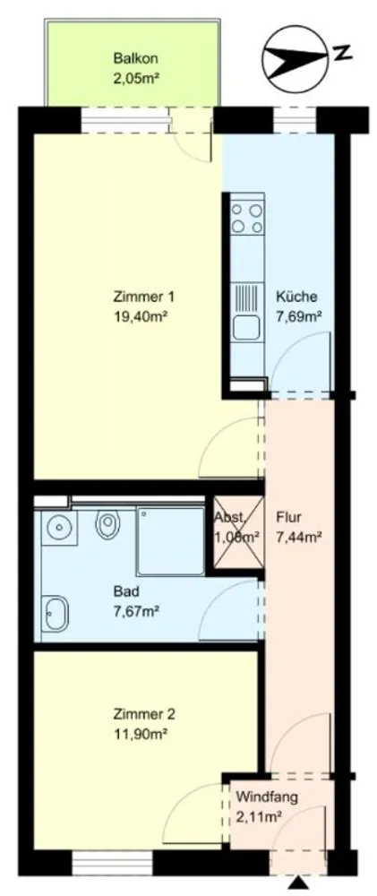2 Zimmer Wohnung mit 59 m² in Hamburg – Bild 6