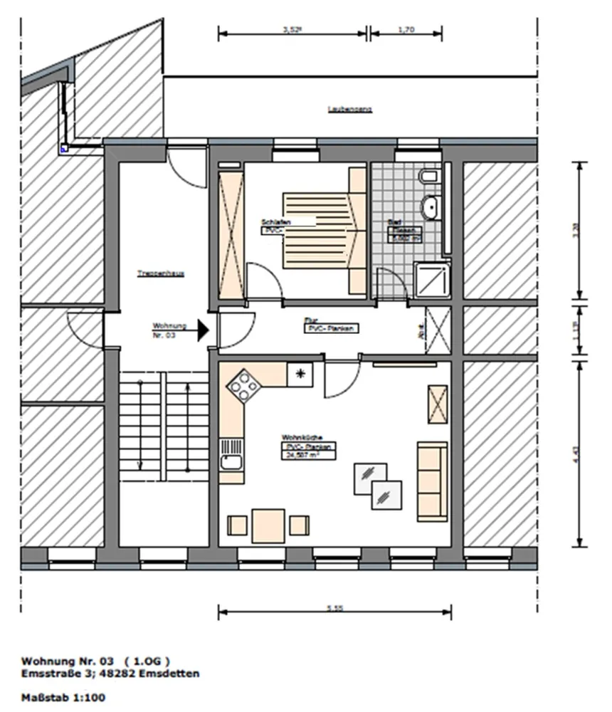 1 Zimmer Wohnung mit 50 m² in Emsdetten – Bild 2