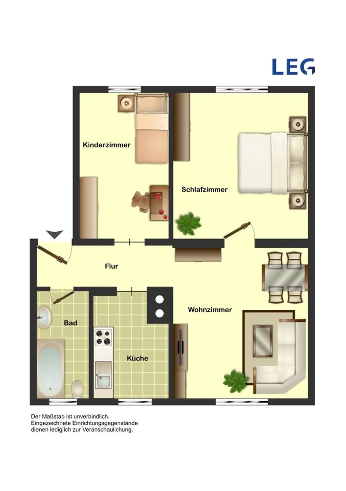 4 Zimmer Wohnung mit 52 m² in Hamm – Bild 2