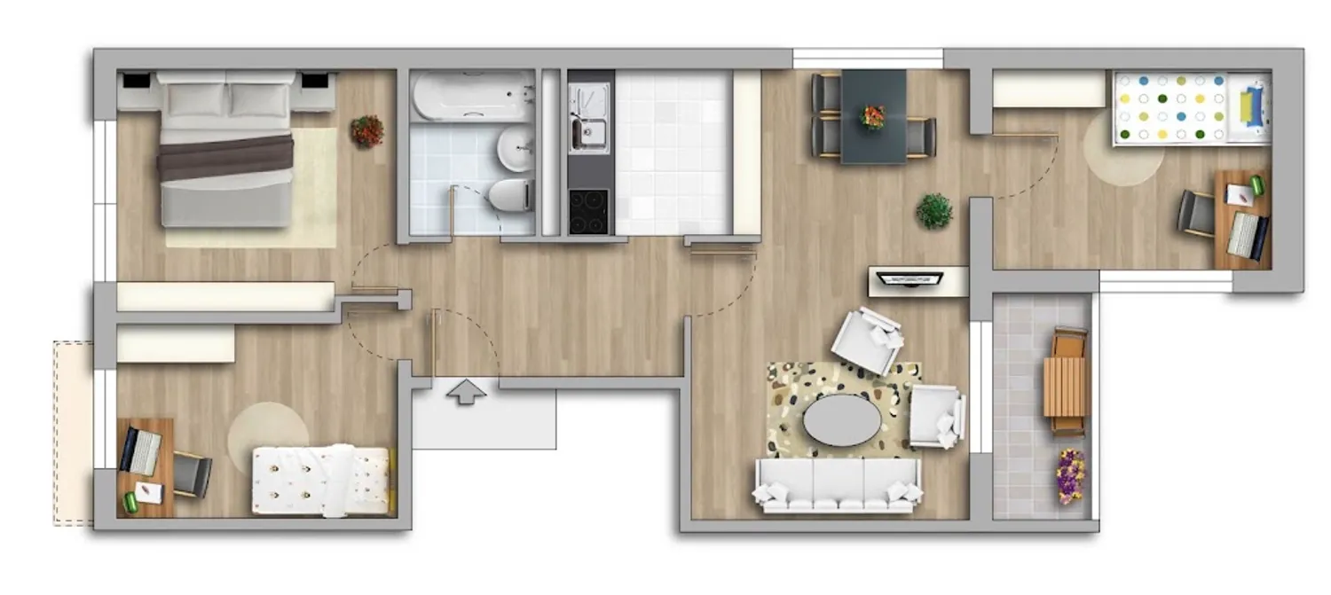 4 Zimmer Wohnung mit 65 m² in Halle (Saale) – Bild 2