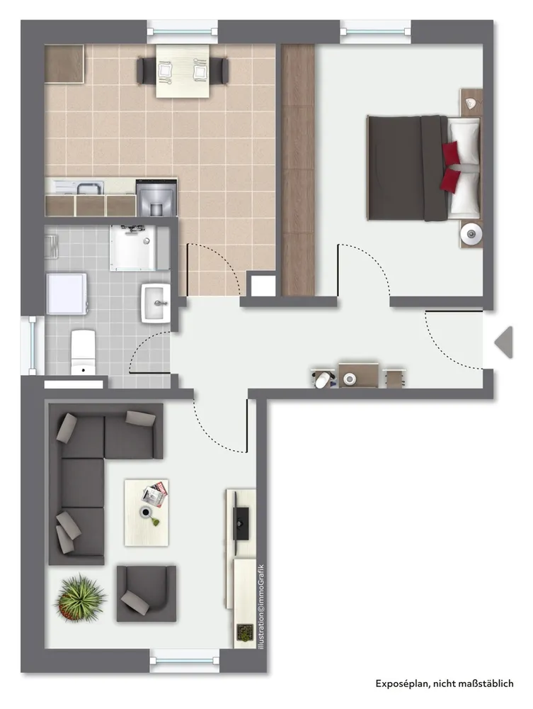2 room apartment with 46 m² in Chemnitz – Photo 3