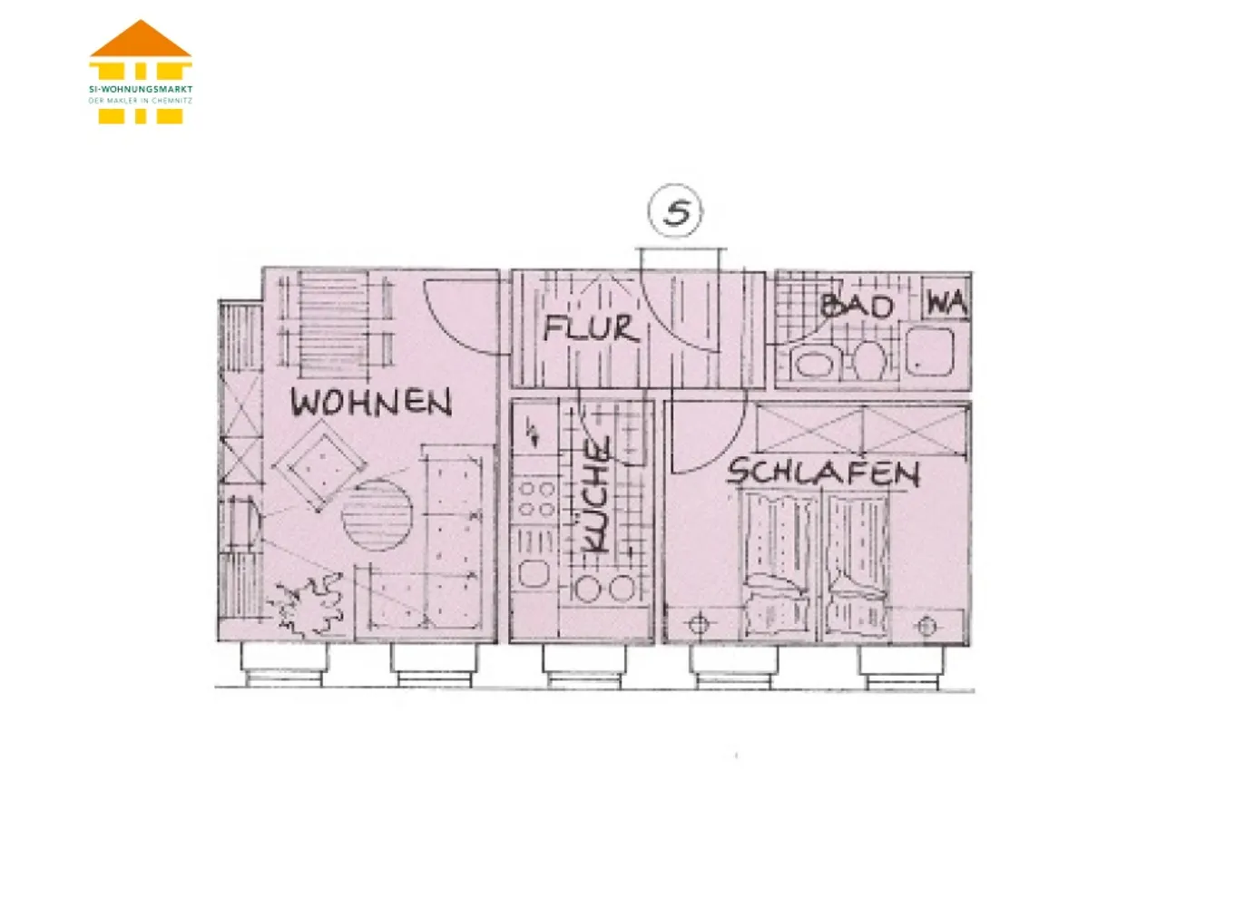 2 Zimmer Wohnung mit 41 m² in Chemnitz – Bild 3