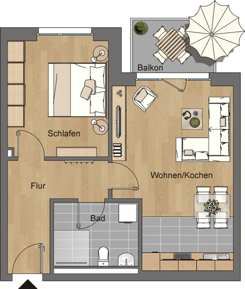 2 room apartment with 56 m² in Dresden – Photo 2