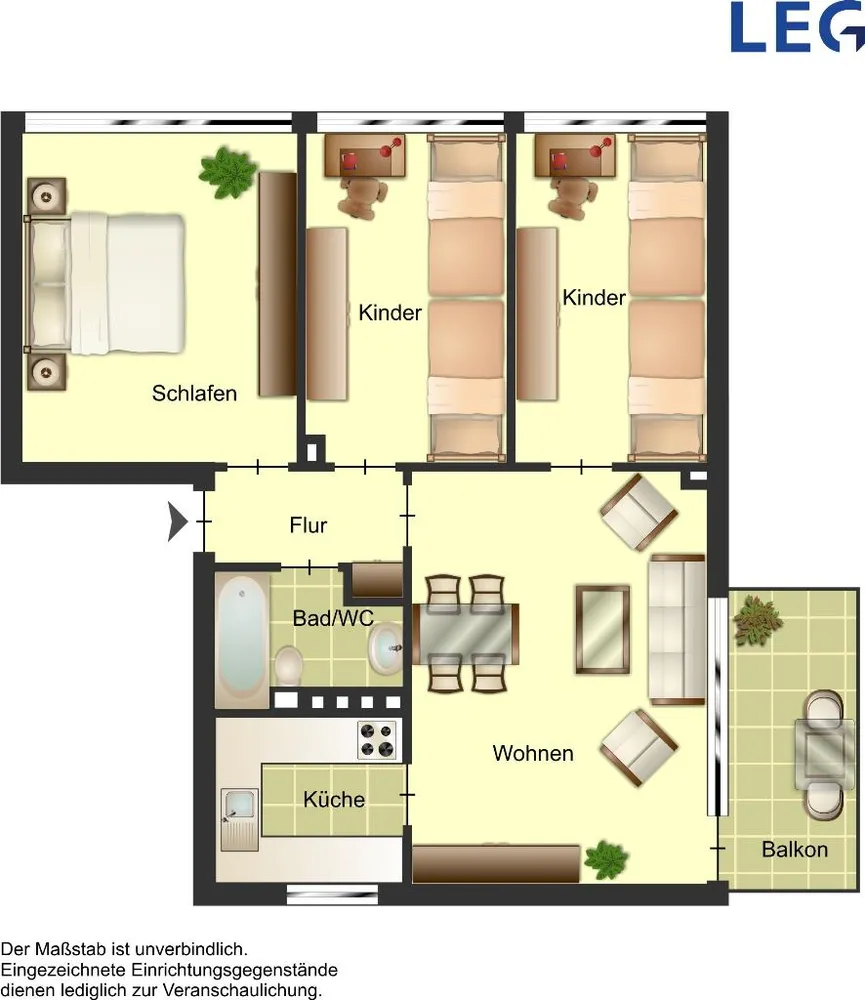 4 Zimmer Wohnung mit 68 m² in Bocholt – Bild 2