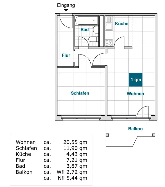 2 Zimmer Wohnung mit 43 m² in Dresden – Bild 8