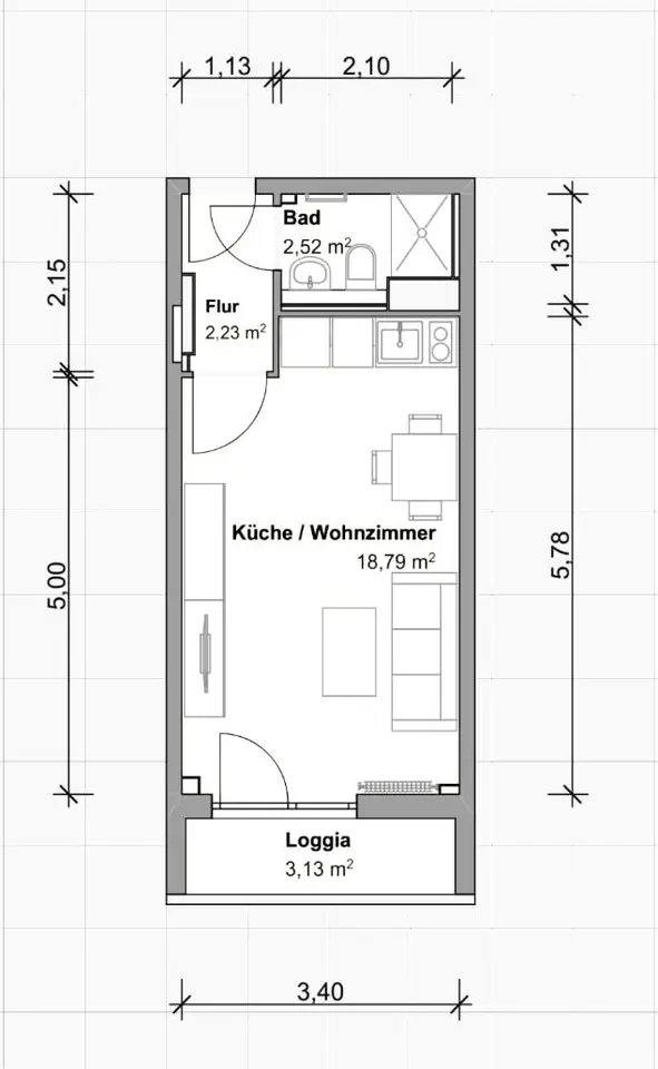 Studio mit 25 m² in Weimar – Bild 4